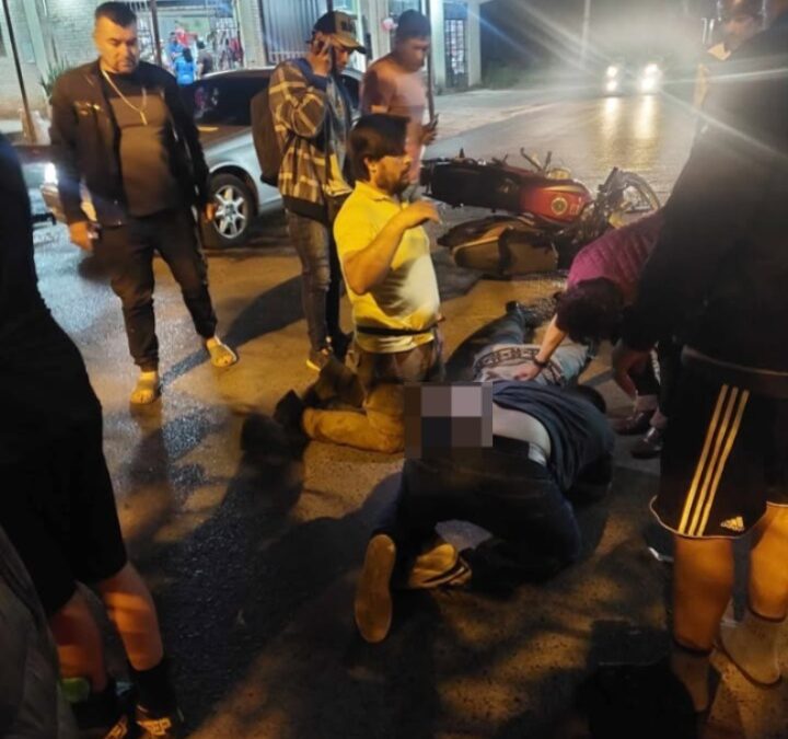 Una mujer herida tras choque entre motocicletas en Ñemby