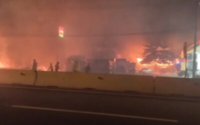 Incendio de pastizal afectó estación de servicios en Ypacaraí