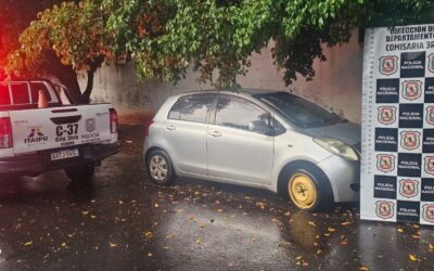 Recuperan vehículo robado y detienen a dos sospechosos en Luque