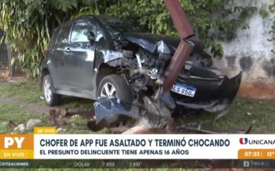 Chofer de plataforma chocó durante asalto: presunto ladrón es un adolescente