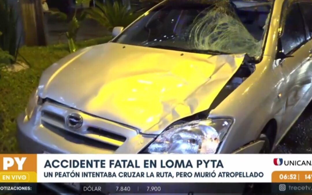 Adulto mayor muere atropellado por automóvil en Loma Pytã