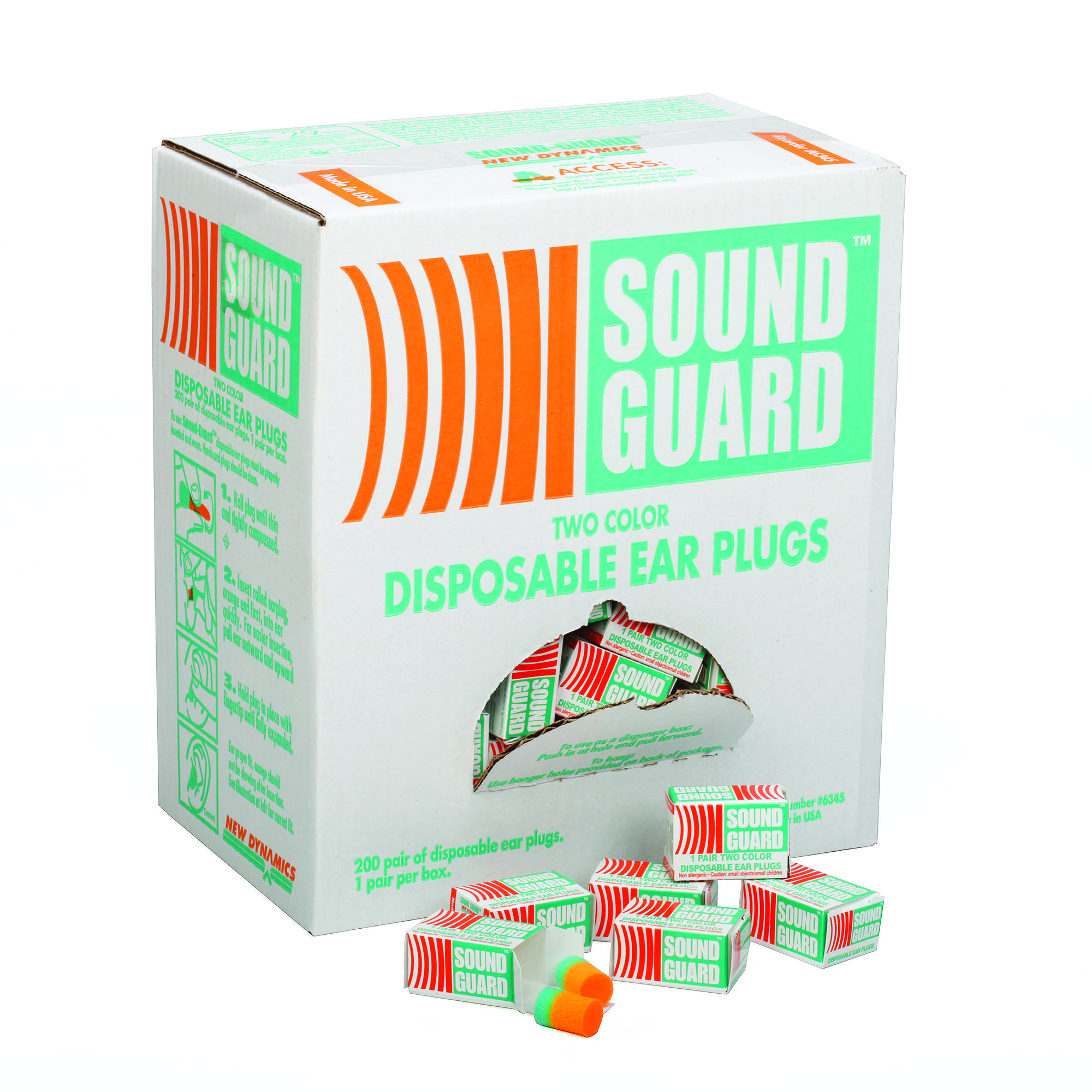 SoundGuard Foam Ear Plugs, Orange/Green - (200/CS) view 2