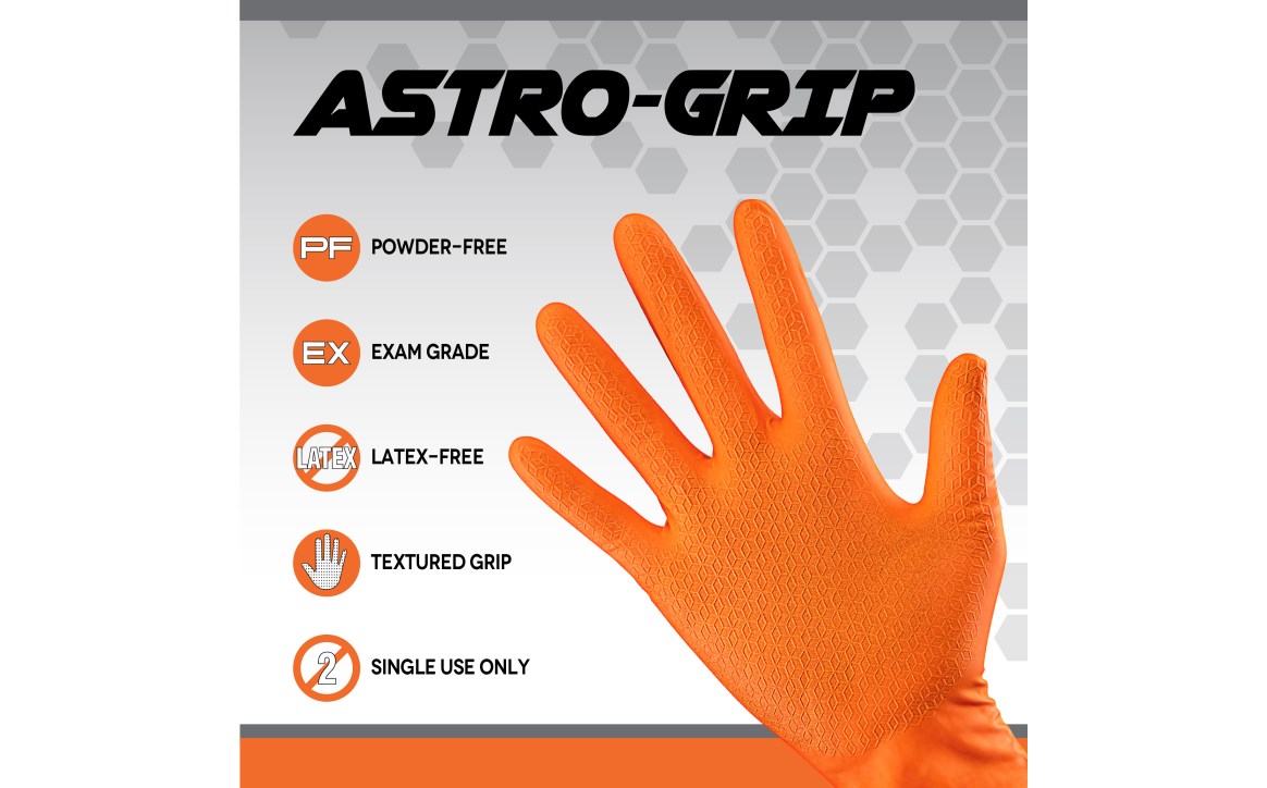 Powder-Free Nitrile Orange Hi-Visibility Glove - 7 mil - Extra Large - 100/BX, Made in USA view 5