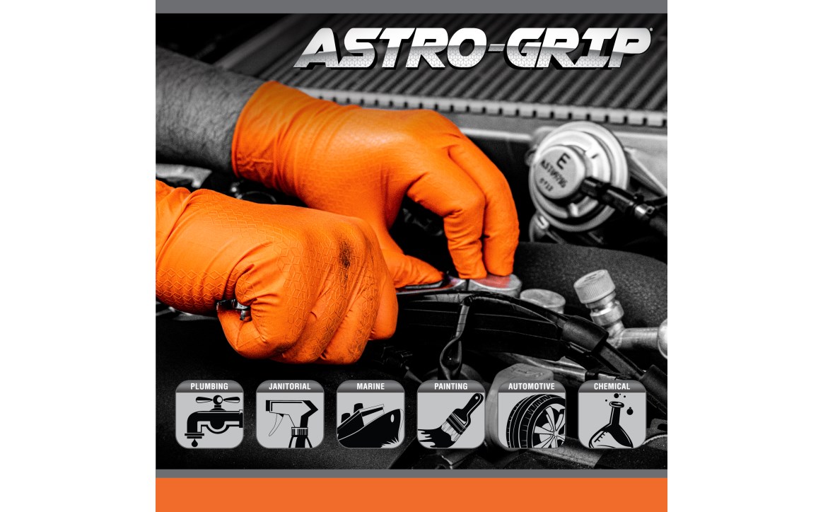 Powder-Free Nitrile Orange Hi-Visibility Glove - 7 mil - Extra Large - 100/BX, Made in USA view 6