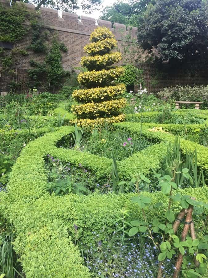 Knot garden at the Garden Museum in Lambeth