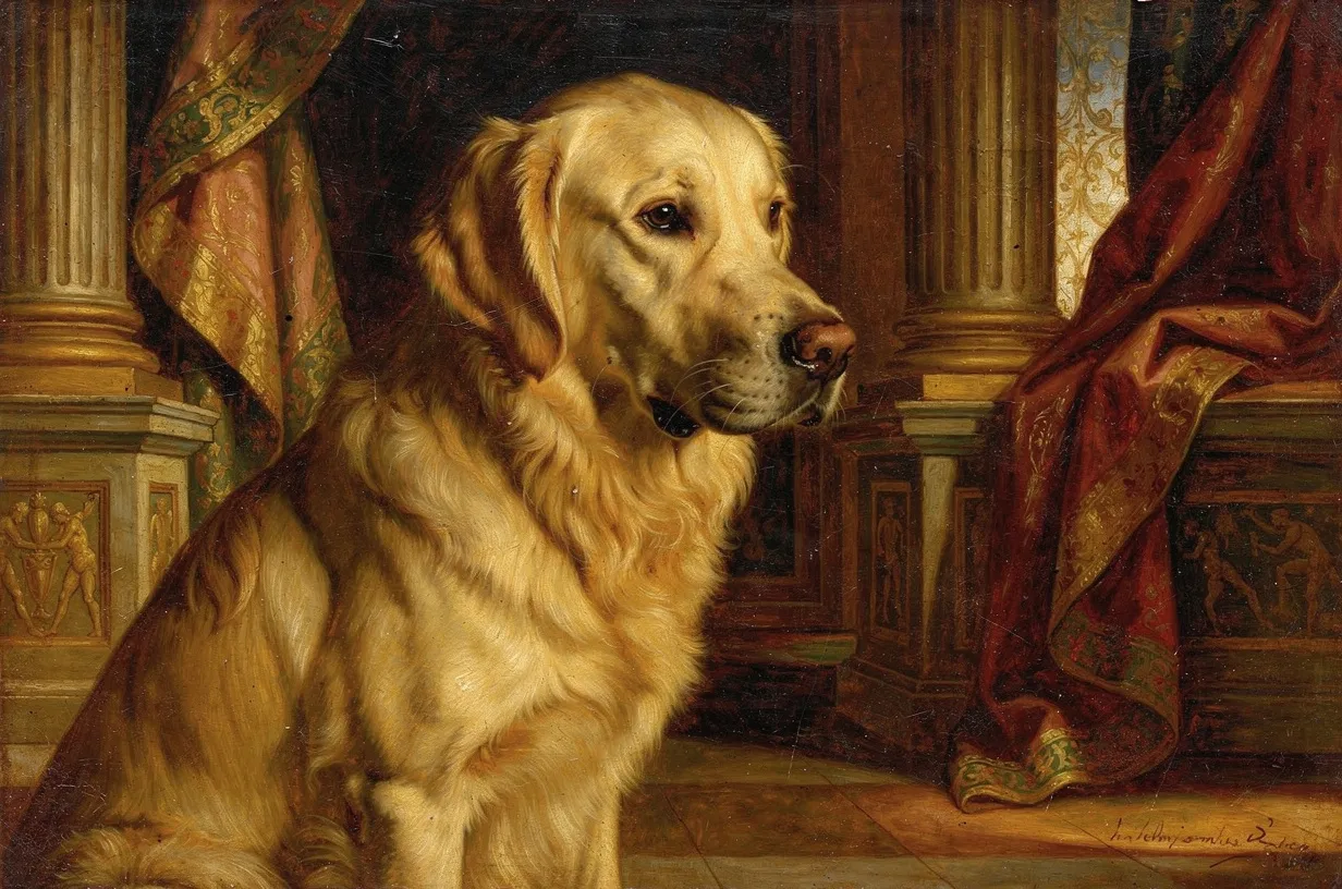 Portrait of an English cream golden retriever