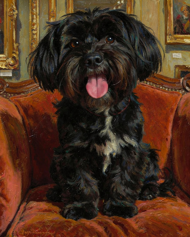 Portrait of Louie the shih tzu