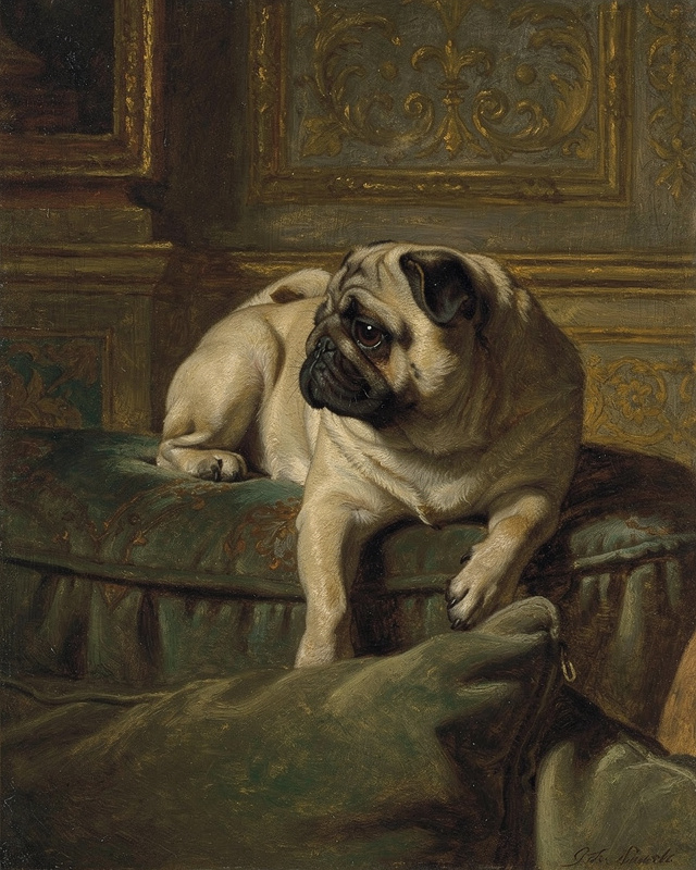 Pug renaissance style canvas portrait