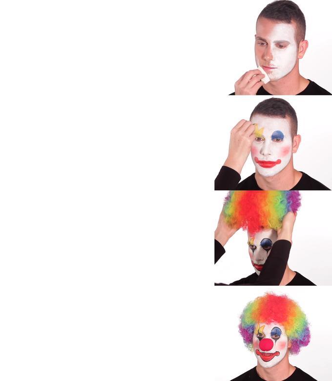 Putting on Clown Makeup Meme Template and