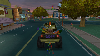 Apu driving the New Years 2022 Monster Truck.