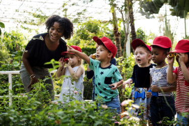 Teacher and kids school learning ecology gardening. Image credit: iStock