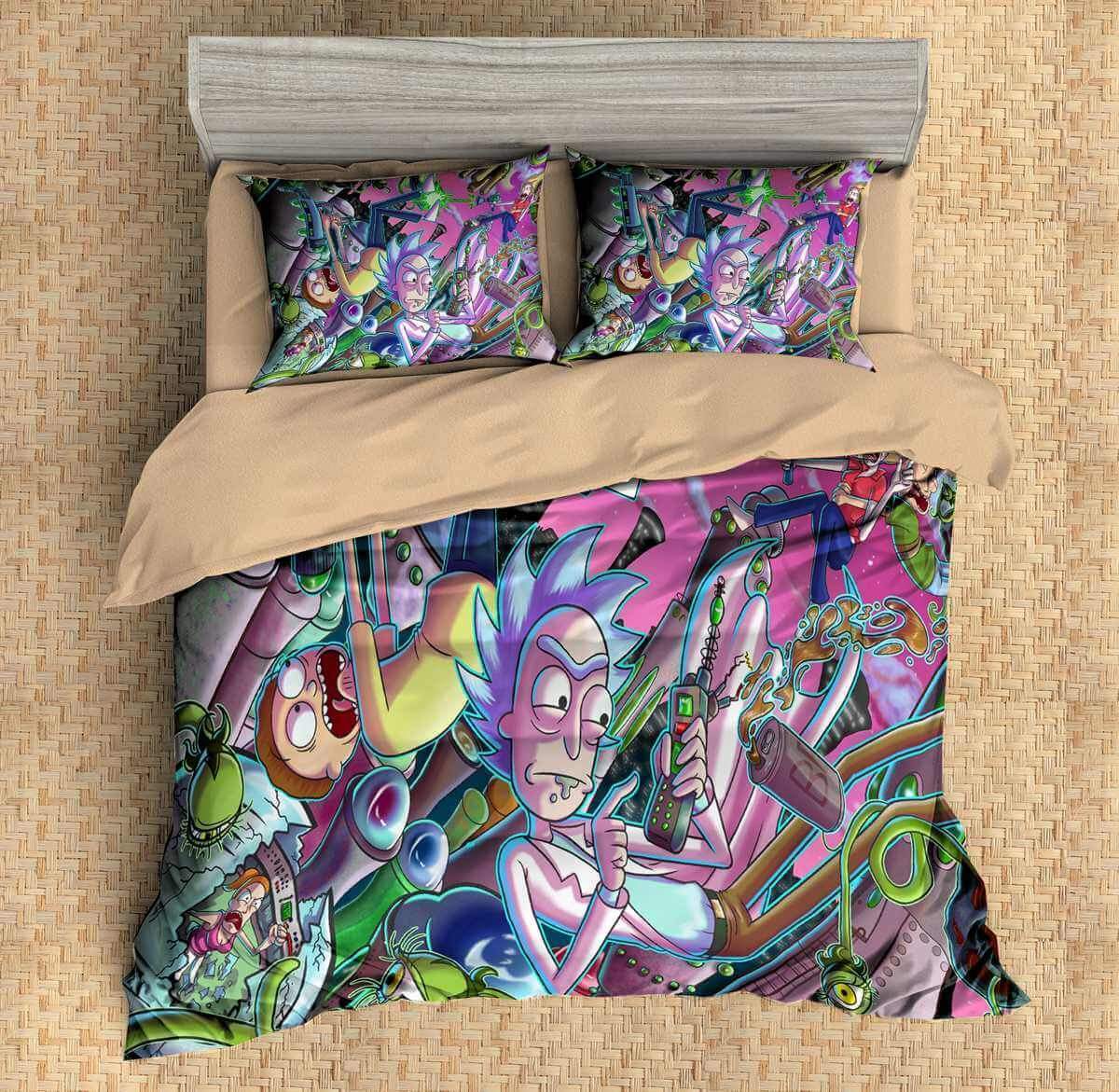 3d customize rick and morty customized duvet cover bedding set 1682876766766