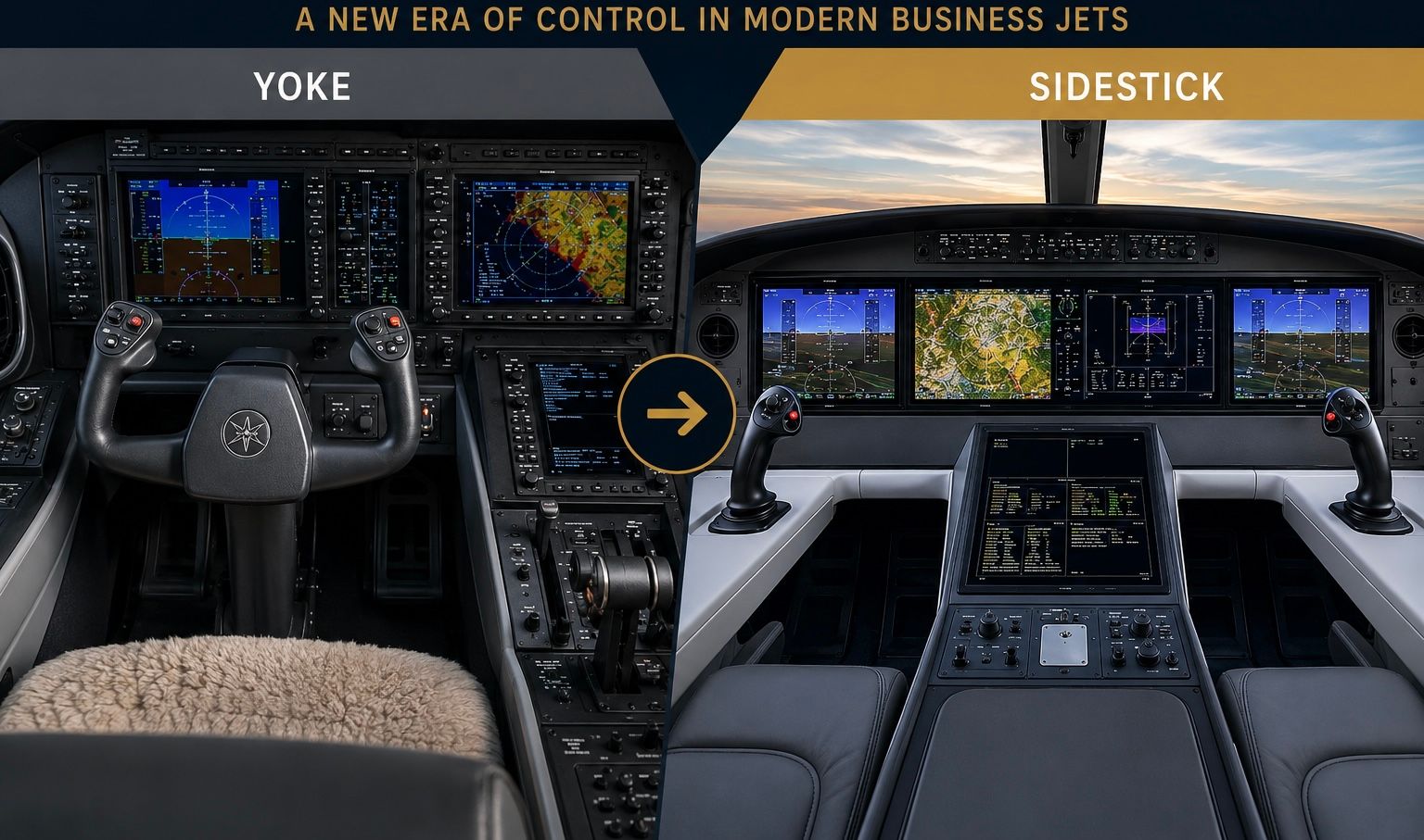 Why Modern Business Jets Are Moving From Yokes to Sidesticks