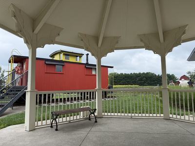Sauder Village 2026 - Gazebo and red caboose