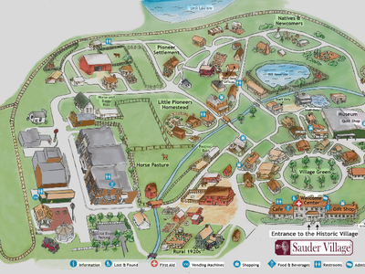 Map of Sauder Village campground, Archbold, Ohio