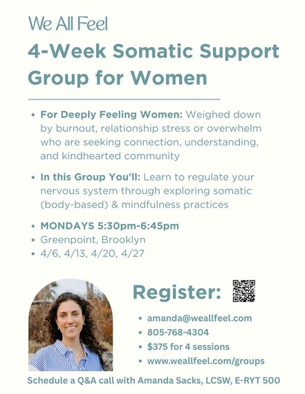 In-Person Somatic Support Group for Women in Greenpoint, Brooklyn