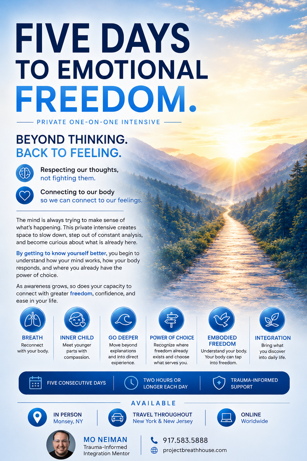 This didn't feel like 5 days. It felt like 5 years. I was able to give myself permission to let go of so much. by Moshe Neiman, Trauma Informed Regulation Mentor & Breathwork Facilitator