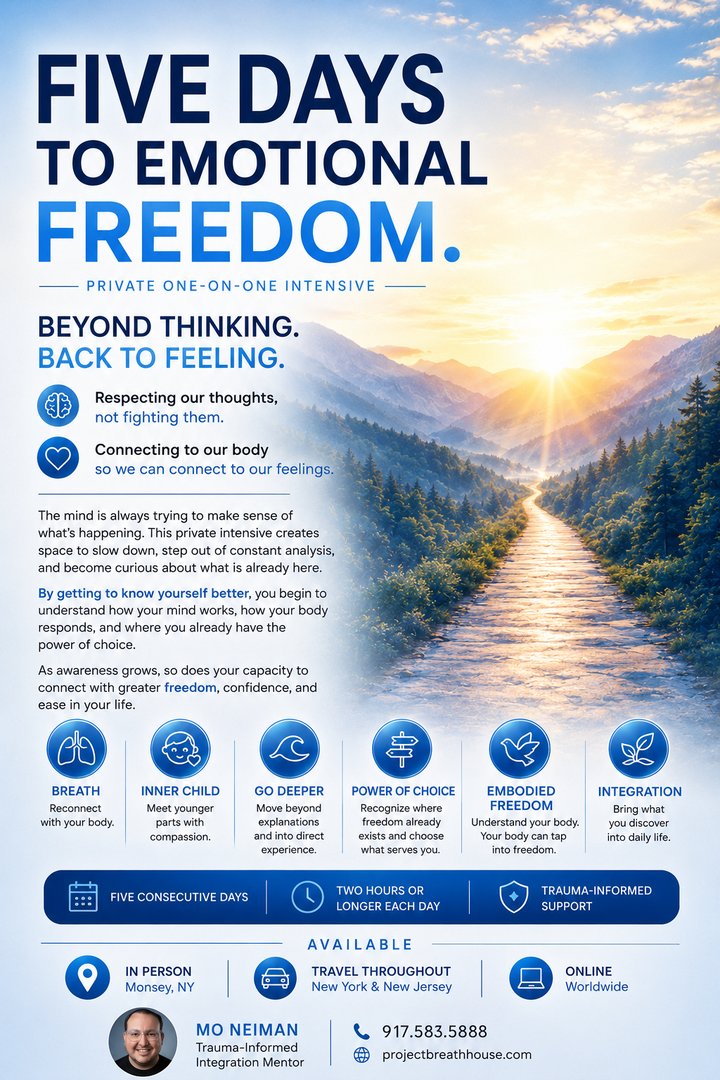 This didn't feel like 5 days. It felt like 5 years. I was able to give myself permission to let go of so much. by Moshe Neiman, Trauma Informed Regulation Mentor & Breathwork Facilitator