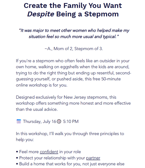 50-minute Stepmom Workshop
