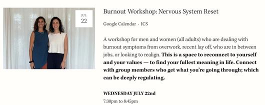 Burnout Workshop: Nervous System Reset
