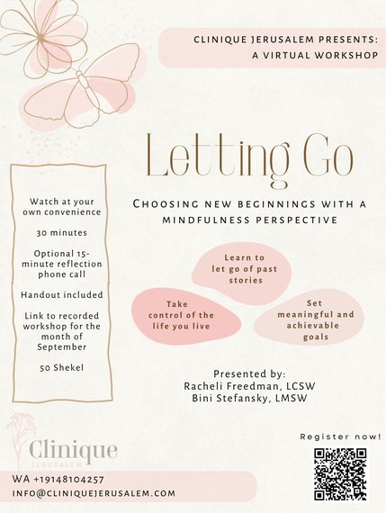 Letting Go: Choosing New Beginnings, a virtual workshop