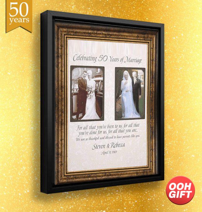 50 Year Anniversary Gift For Parents, Anniversary Picture Frame 50th Anniversary Gifts for Parents, Golden Anniversary Gifts for Parents,