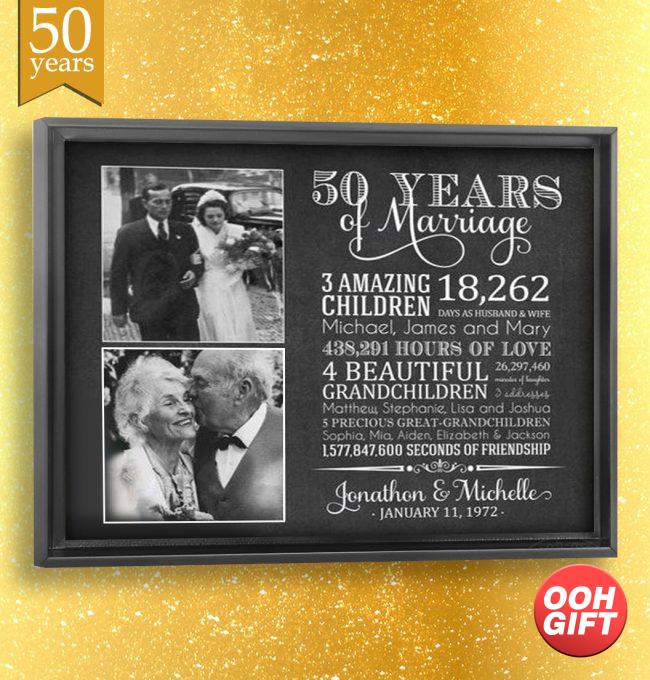 50 Year Anniversary Gift For Parents Personalized Gold Anniversary, 50 Years Wedding Anniversary, Golden Anniversary, Grandparents, Parents, Mom and Dad Poster Wallart
