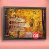 Autumn forest Unique Personalized Photo or Canvas Prints with Couple’s Names and Special Date on Sign,Perfect for Anniversary