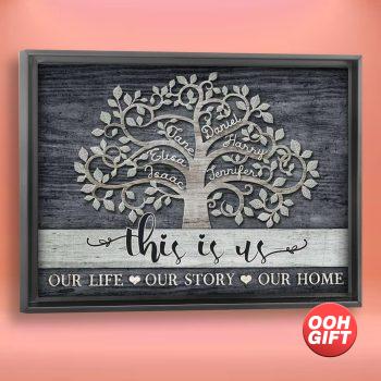 Customizable Family Tree Sign, Family Tree Decor, Chrirsmas Home Decor, Wedding Anniversary Gifts, Gifts For Grandparents, This Is Us Canvas