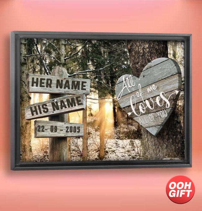 Personalized Couple Anniversary Wall Art, Custom Name Sign Family Street Sign, Wedding Anniversary Gifts For Him, Romantic Gifts For Husband