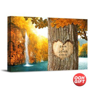 Waterfall in Deep Forest Carved Tree Personalized Photo/Canvas image 1