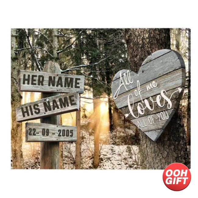 Personalized Couple Anniversary Wall Art Custom Name Sign Sunset