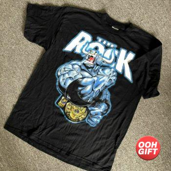 The Rock vintage WWF shirt 90s VINTAGEREPRINT Black TSHIRT new image 1