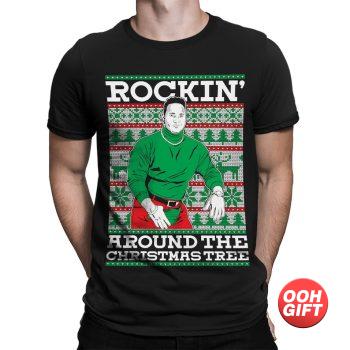 Rockin Around The Xmas Tree Merry Christmas The Rock Johnson Black