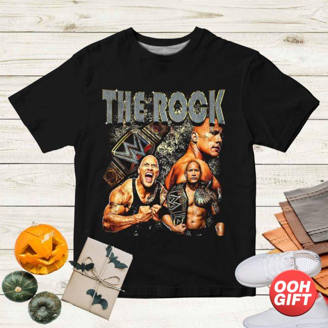 The Rock Vintage Shirt Dwayne Johnson Tee Tops Short Sleeve image 1