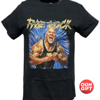 Dwayne The Rock Johnson Power Pose Flex Black WWE T-shirt image 1