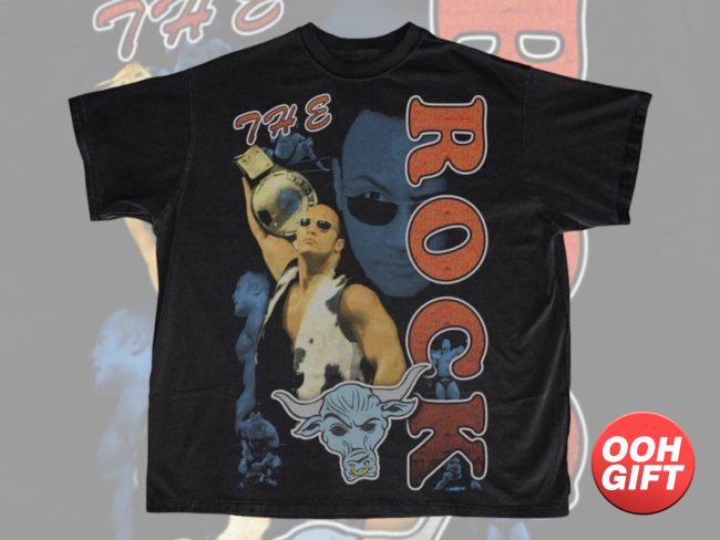 The Rock 90s Vintage Retro WWE WWF Wrestling T-shirt image 1