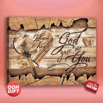 OOH-GIFTCOM Personalized 25th Anniversary Canvas Print, God Bless the Broken Road 3rd Anniversary Canvas Gifts For Couple