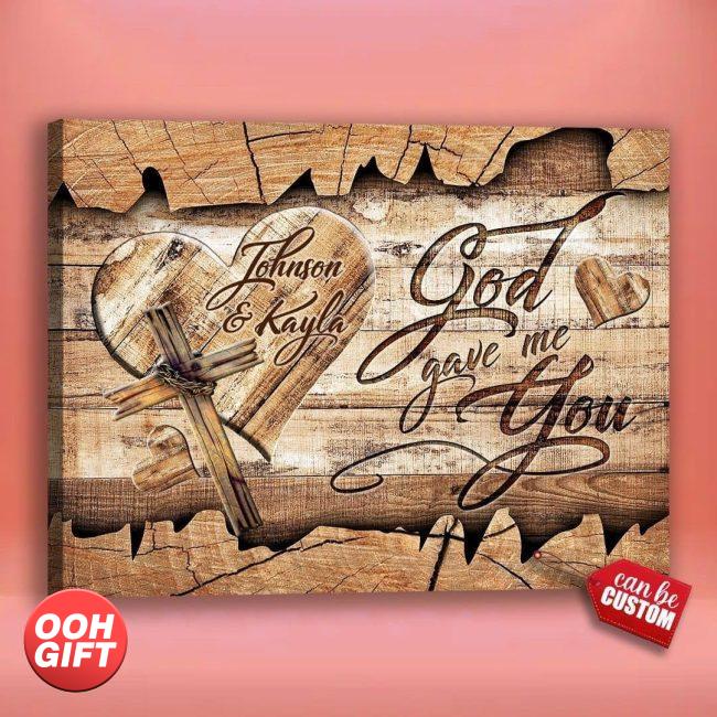 OOH-GIFTCOM Personalized 25th Anniversary Canvas Print, God Bless the Broken Road 3rd Anniversary Canvas Gifts For Couple