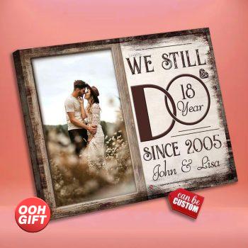 OOH-GIFTCOM Personalized 25th Anniversary Canvas Print, We Still Do Silver Anniversary Canvas Gifts For Couple