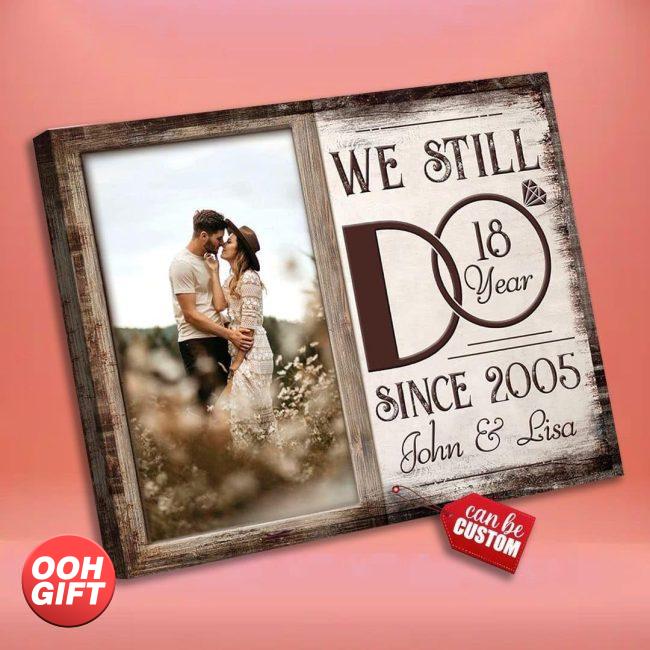 OOH-GIFTCOM Personalized 25th Anniversary Canvas Print, We Still Do Silver Anniversary Canvas Gifts For Couple