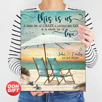 Celebrate a decade of love and togetherness with a personalized canvas print featuring the heartwarming phrase 