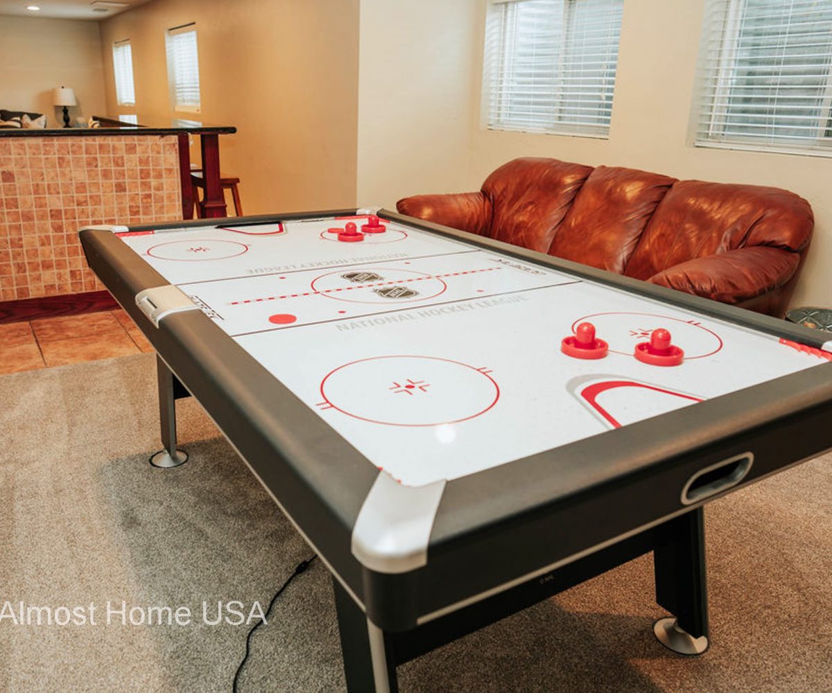 Air hockey table in furnished home located in Sandy, Utah.