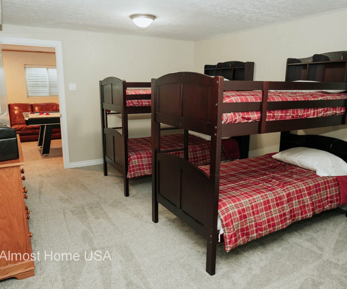 Double bunkbeds in furnished home located in Sandy, UT.