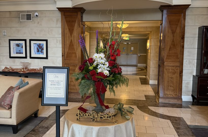 Community lobby at condominium complex in Salt Lake City.