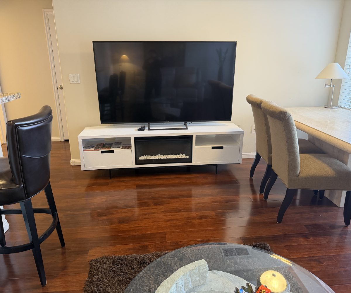 Furnished living room in furnished condo located in Salt Lake City.