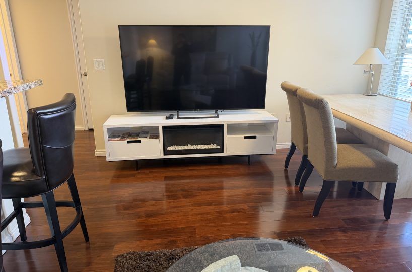 Furnished living room in furnished condo located in Salt Lake City.