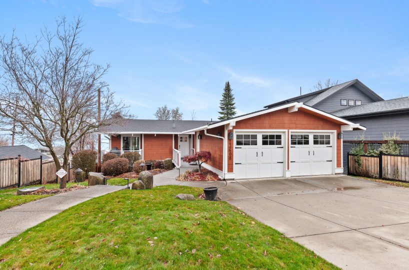 Front exterior of furnished home in Liberty Lake, WA.
