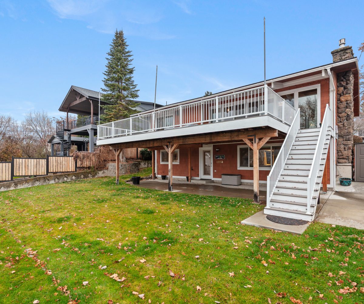 Back exterior of furnished home located in Liberty Lake, WA.