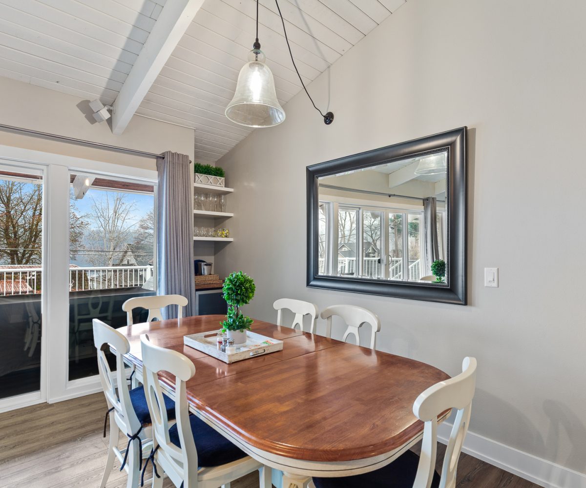 Dining area in furnished home located in Liberty Lake, WA.
